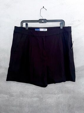 Old Navy Black Pleated Linen Women's Shorts Size L